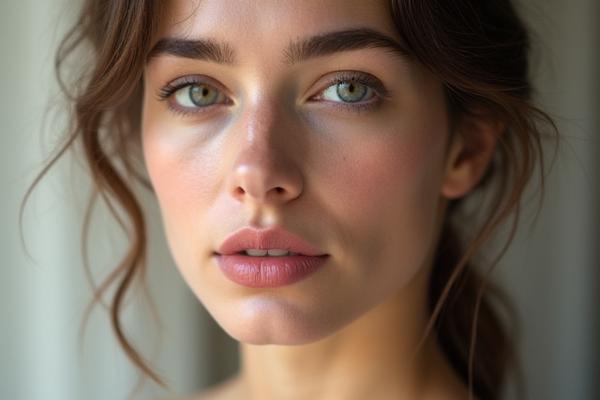 Visage d'une femme avec un maquillage minimaliste et élégant, le 'chic parisien'